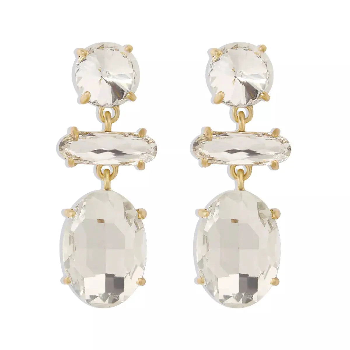 Alloy Geometric Dangle Earrings by Trendsi