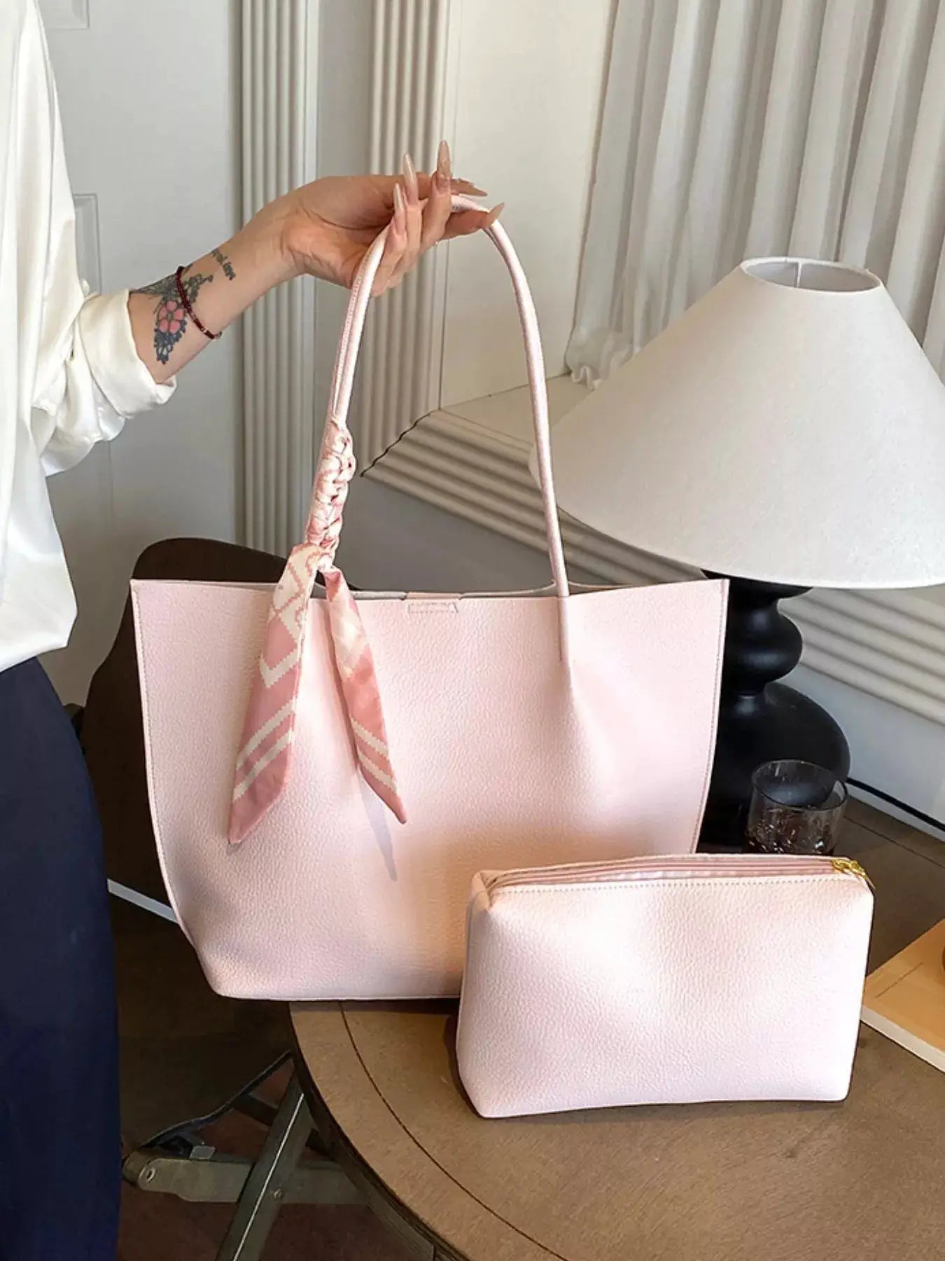 PU Leather Tote Shoulder Bag by Trendsi