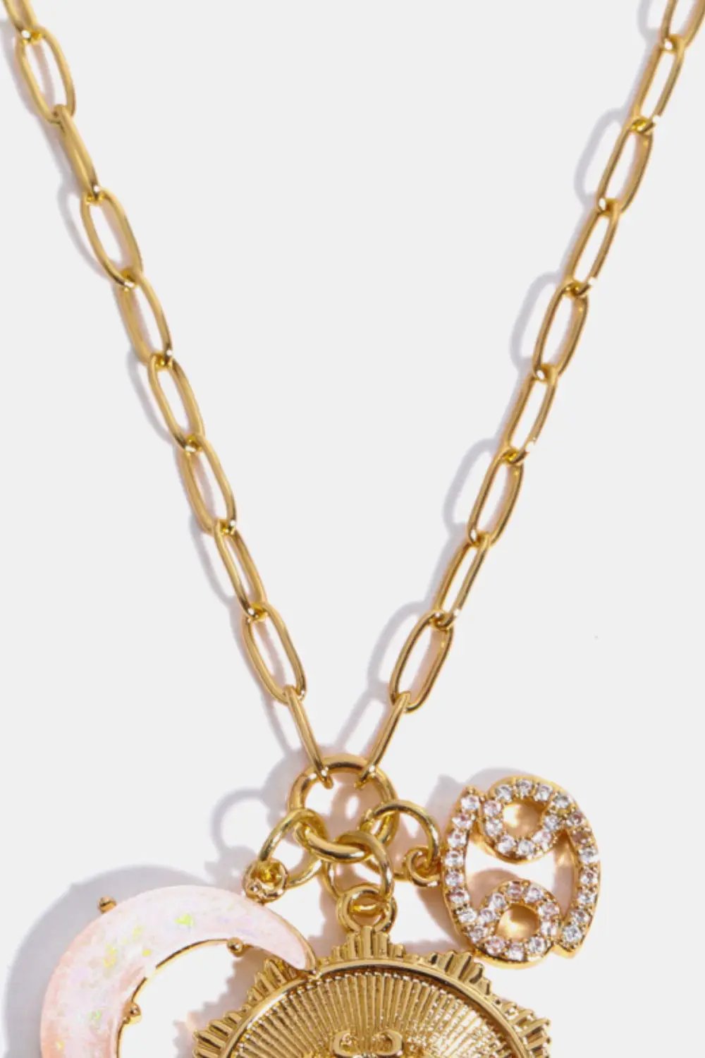 Constellation and Moon Pendant Copper Necklace by Trendsi