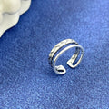 925 Sterling Silver Open Cuff Ring by Trendsi