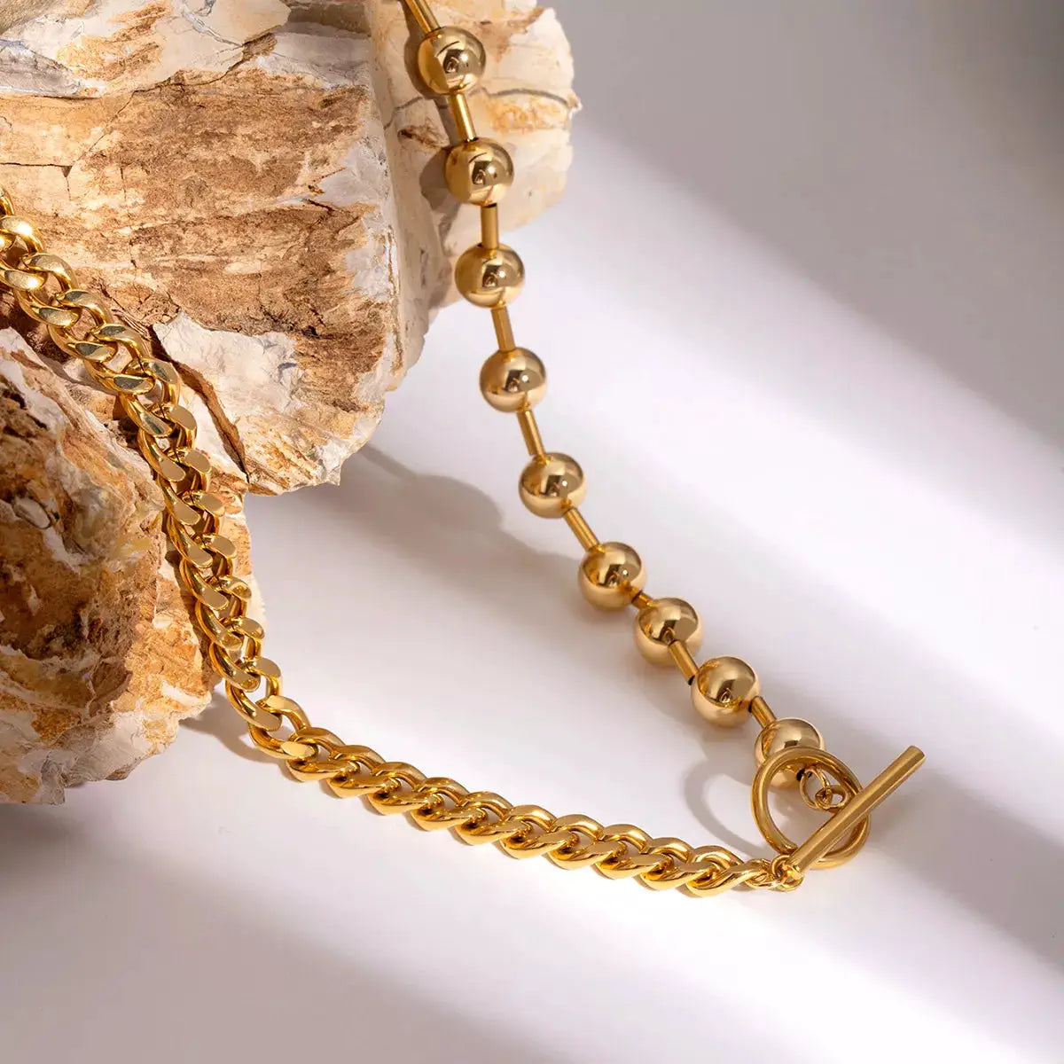 18K Gold-Plated Toggle Clasp Necklace by Trendsi