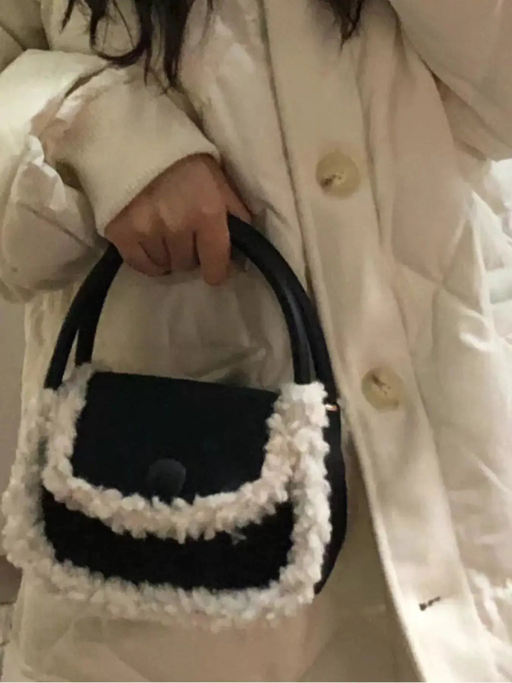 Fluffy Trim Mini Crossbody Bag by Trendsi