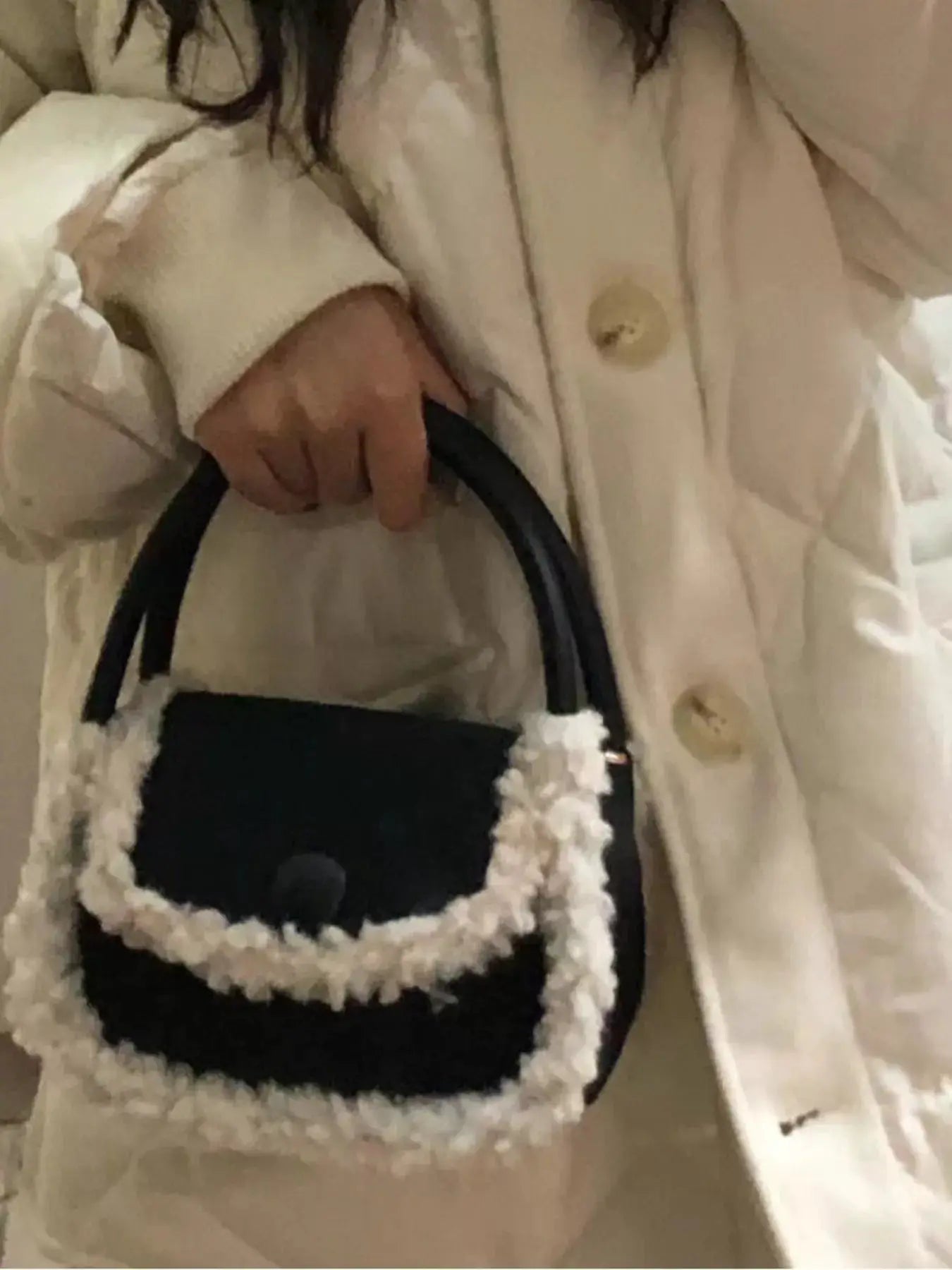 Fluffy Trim Mini Crossbody Bag by Trendsi