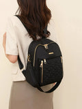 Quilted Oxford Cloth Backpack Bag by Trendsi