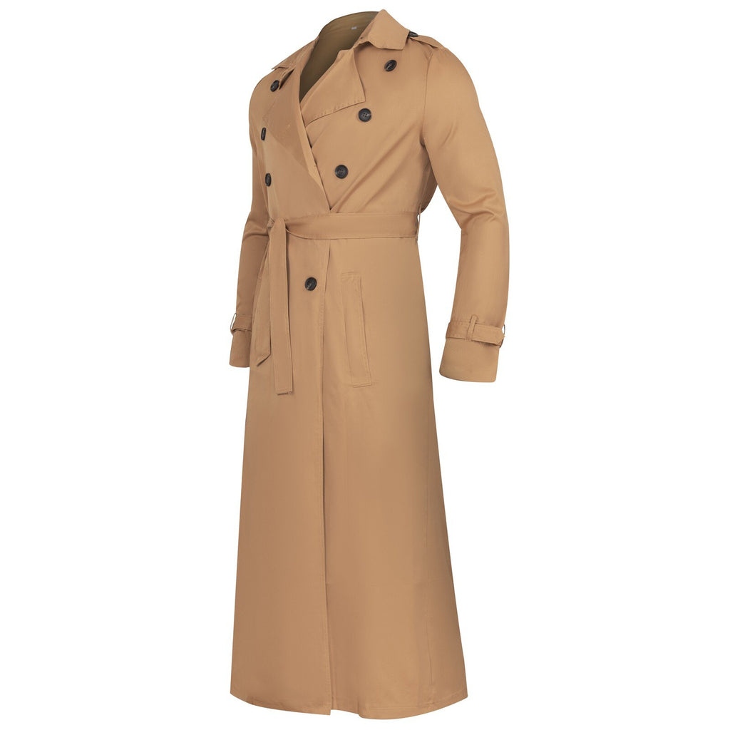 Men Business Jacket Fashion Autumn Long Windbreaker Jacket Overcoat Male Casual Winter Cotton Trench Outwear Coat