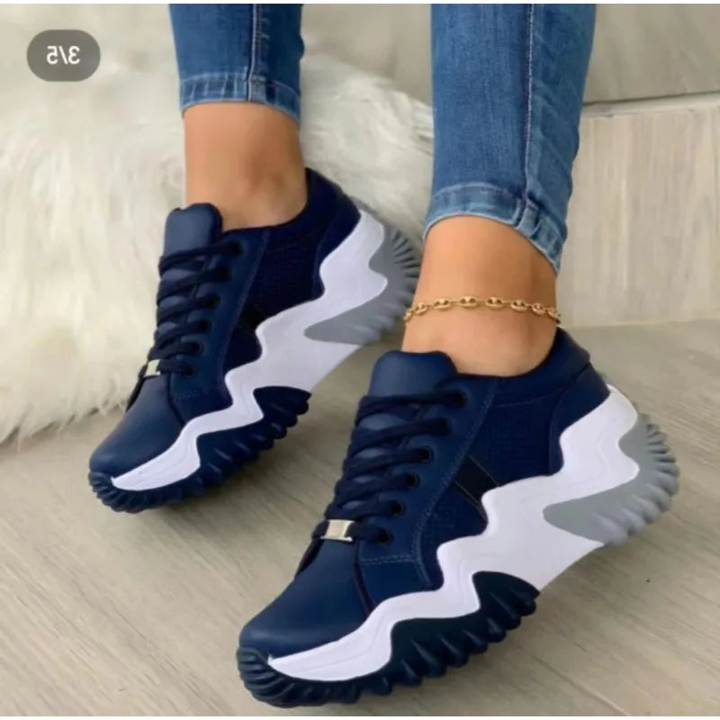 Casual thick soled serrated dad shoes single shoe