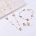18K Gold-Plated Flower Jewelry Set by Trendsi
