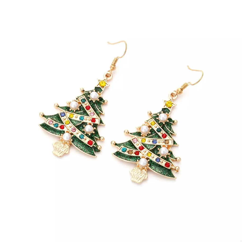 Christmas Tree Dangle Earrings by Trendsi