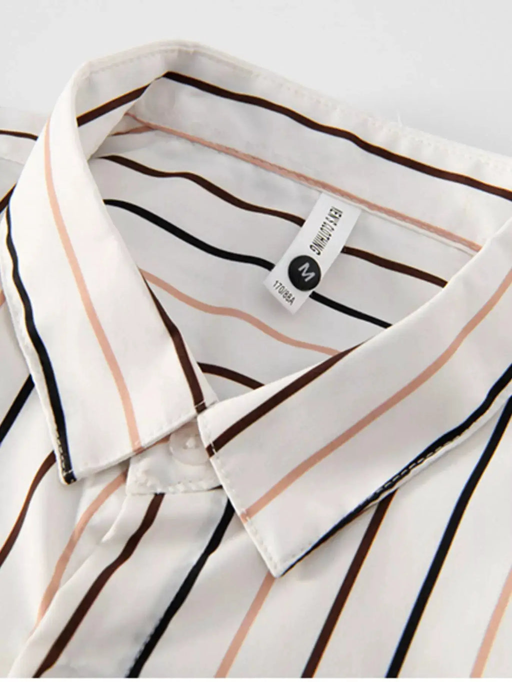 Men's Plus Size Striped Button Up Shirt by Trendsi