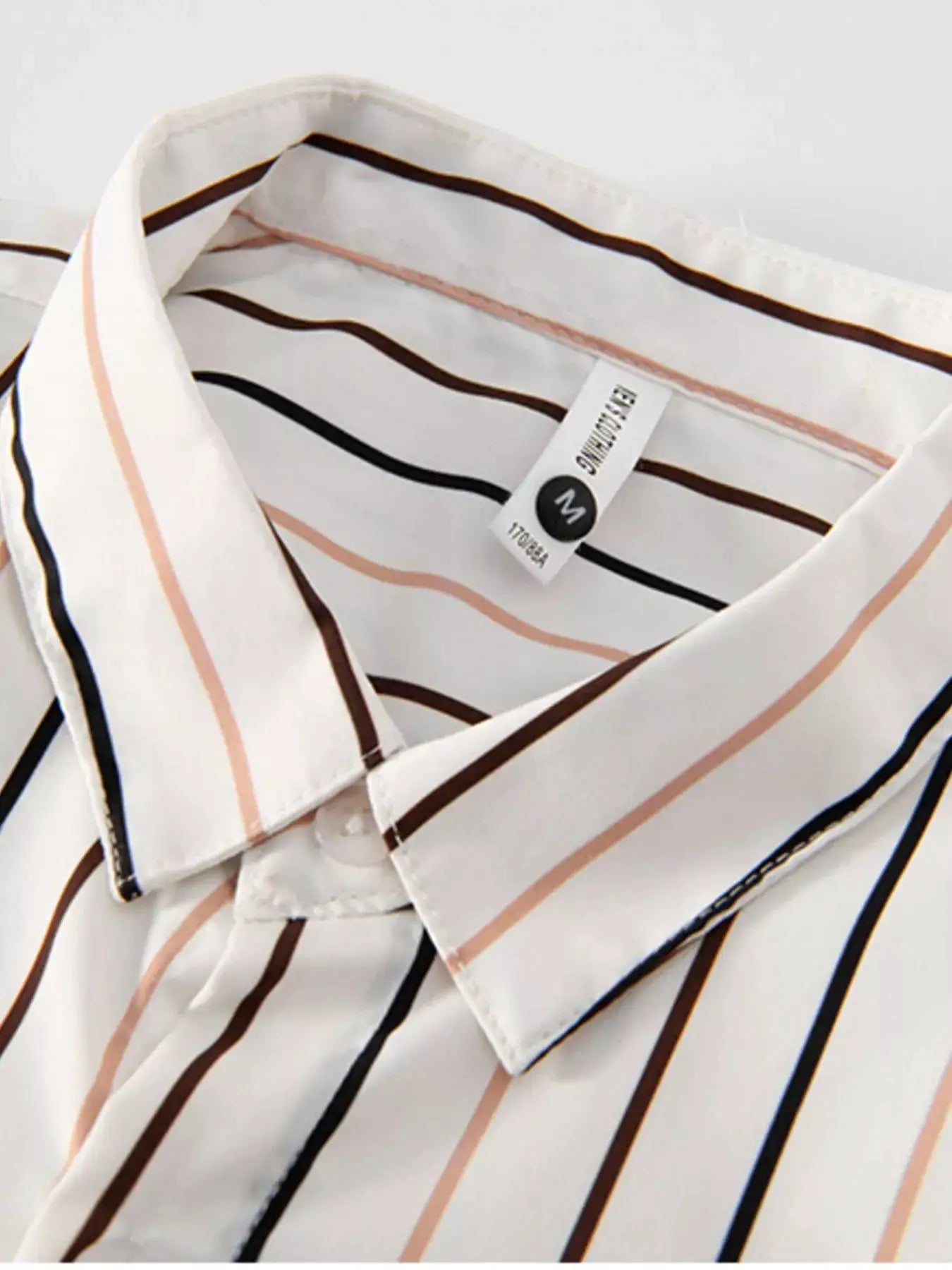 Men's Plus Size Striped Button Up Shirt by Trendsi