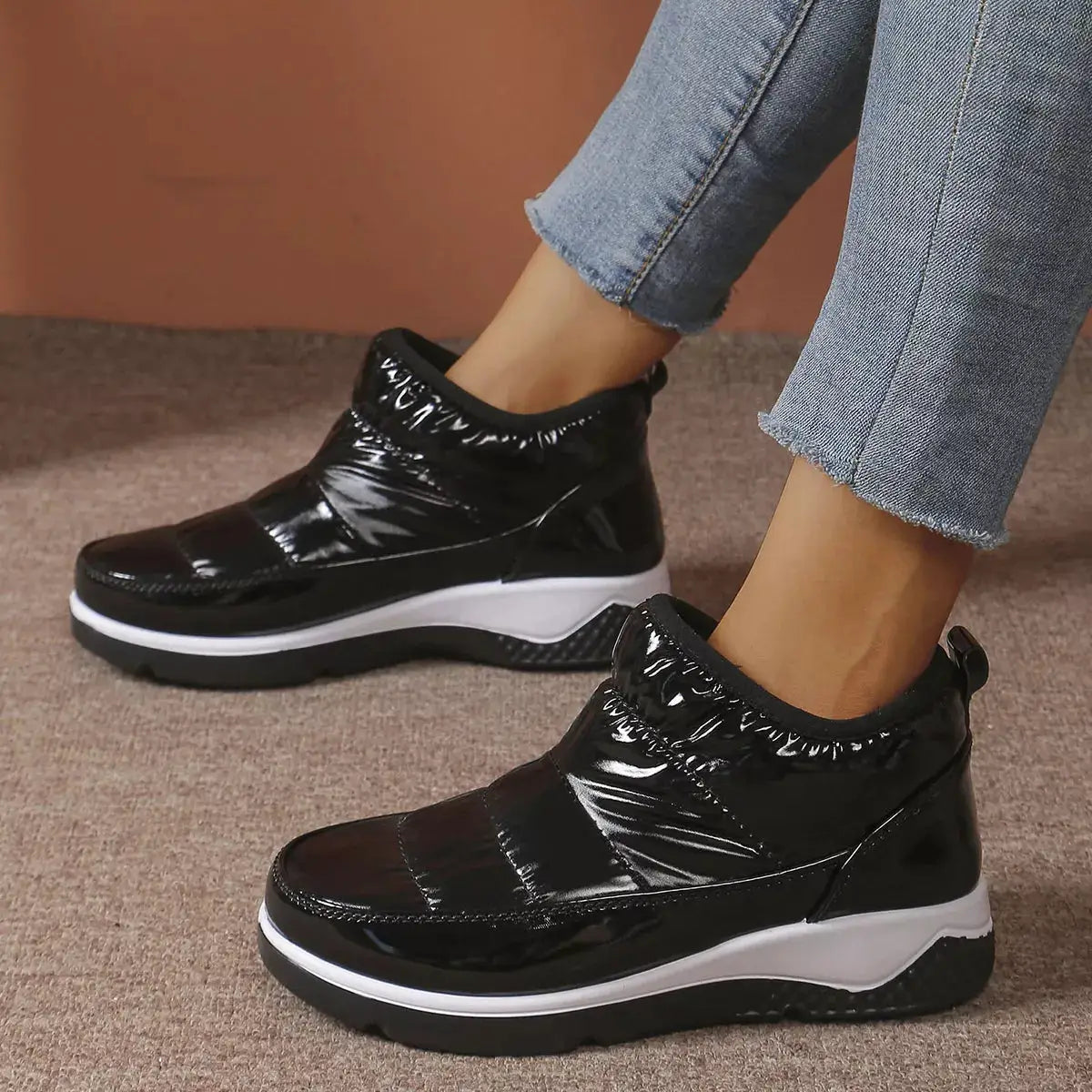 Warm Round Toe Boots by Trendsi