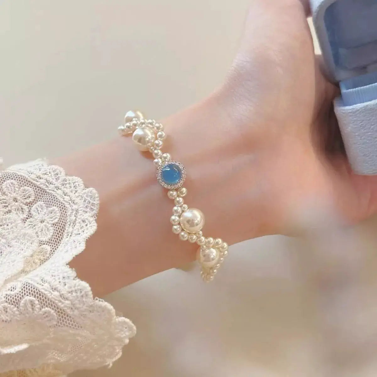 Pearl 925 Sterling Silver Zircon Bracelet by Trendsi