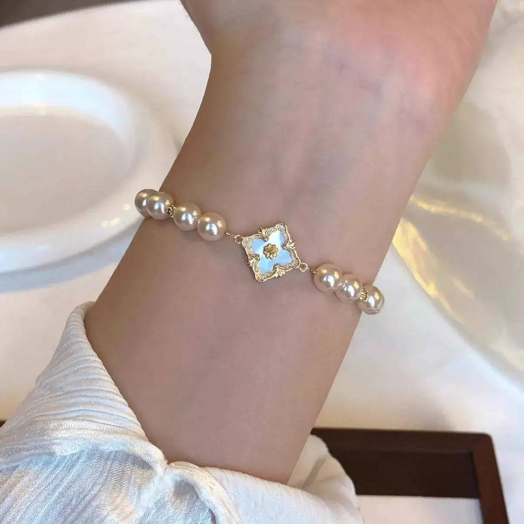 18K Gold-Plated Pearl Bracelet by Trendsi