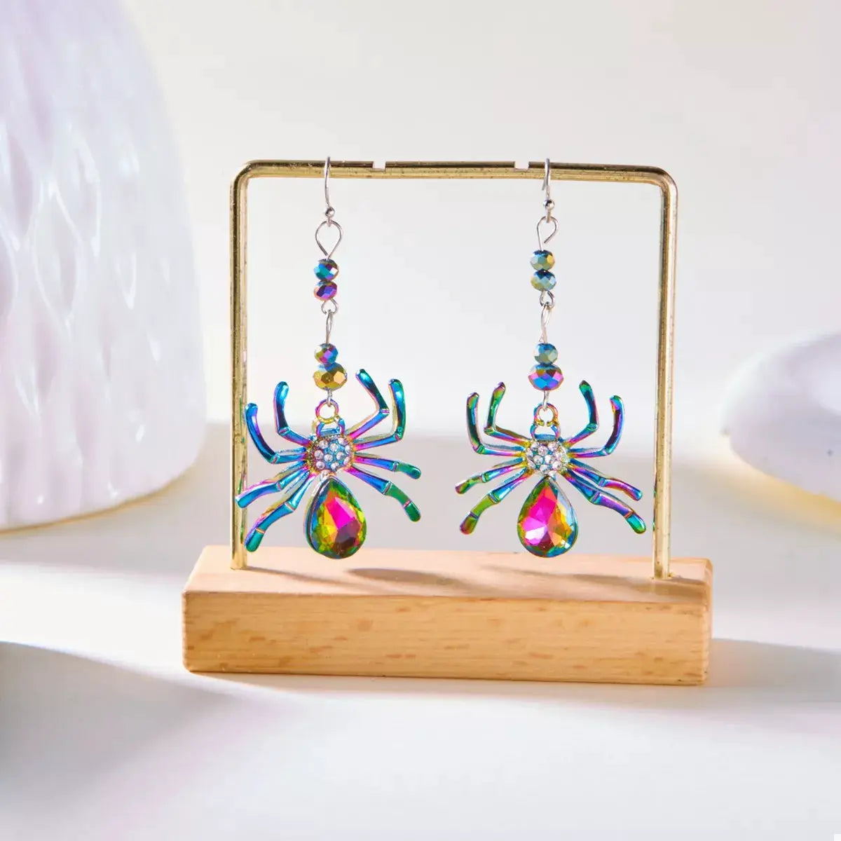 Colorful Spider Drop Earrings by Trendsi