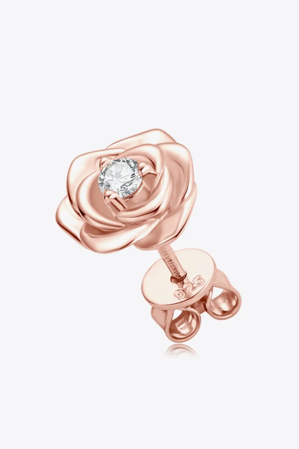 Adored Moissanite Flower 925 Sterling Silver Earrings by Trendsi
