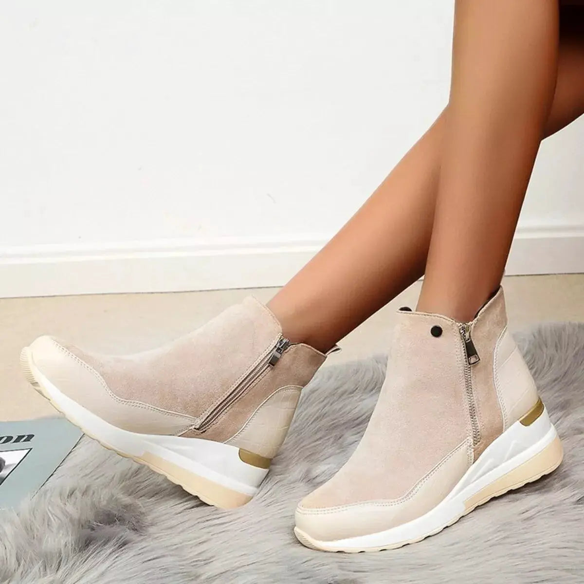 Side Zipper Ankle Boots by Trendsi