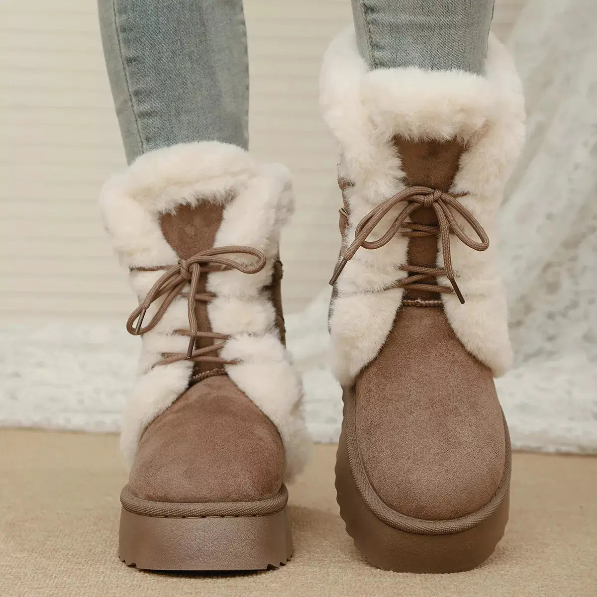 Lace-Up Winter Boots by Trendsi