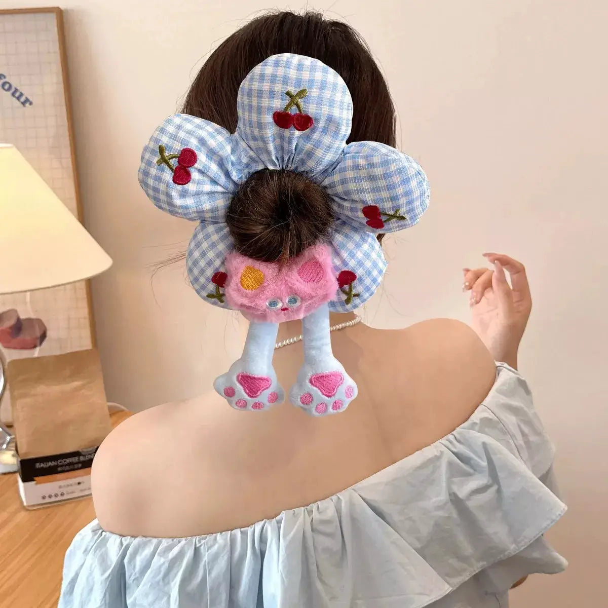 Printed Animal Shaped Hair Scrunchy by Trendsi