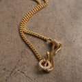 18K Gold-Plated Copper Inlaid Zircon Necklace by Trendsi