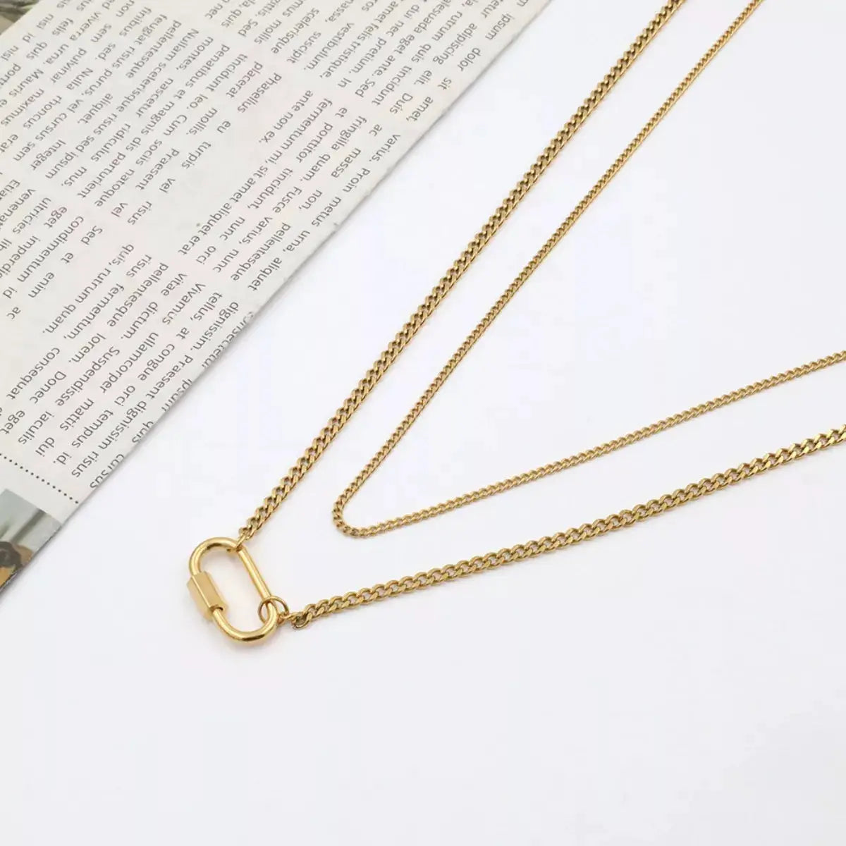 18K Gold-Plated Double Layered Necklace by Trendsi
