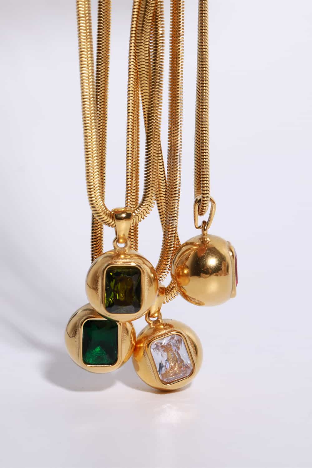 Zircon 18K Gold-Plated Geometrical Shape Pendant Necklace by Trendsi