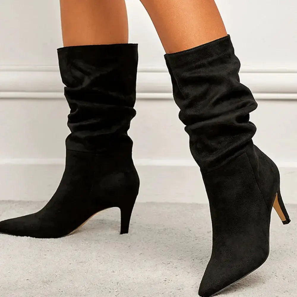 Point Toe Stiletto Boots by Trendsi