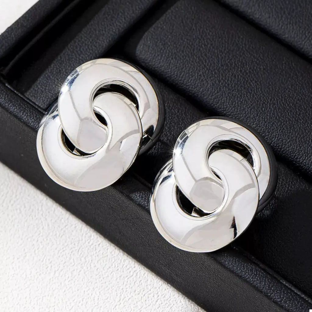 Chunky Knot Stud Earrings by Trendsi