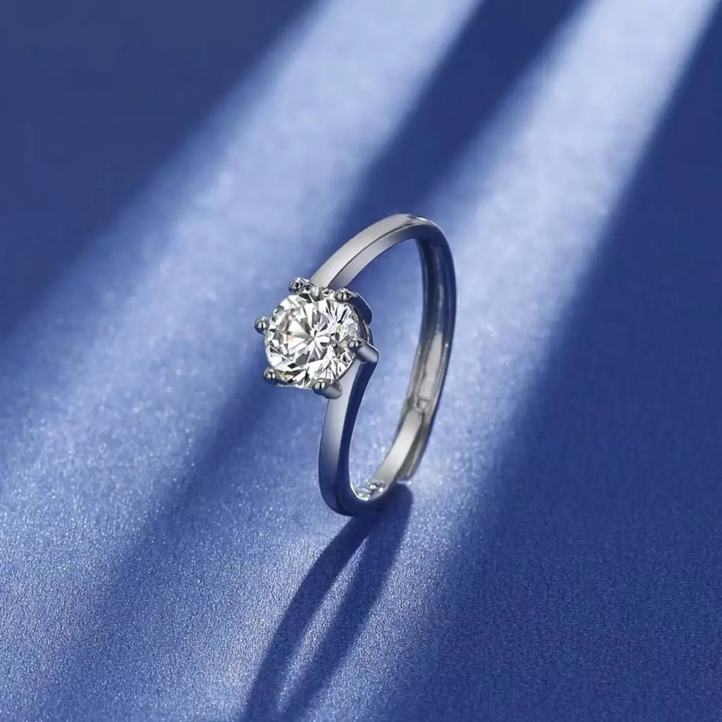 1 Carat Moissanite 925 Sterling Silver Ring by Trendsi