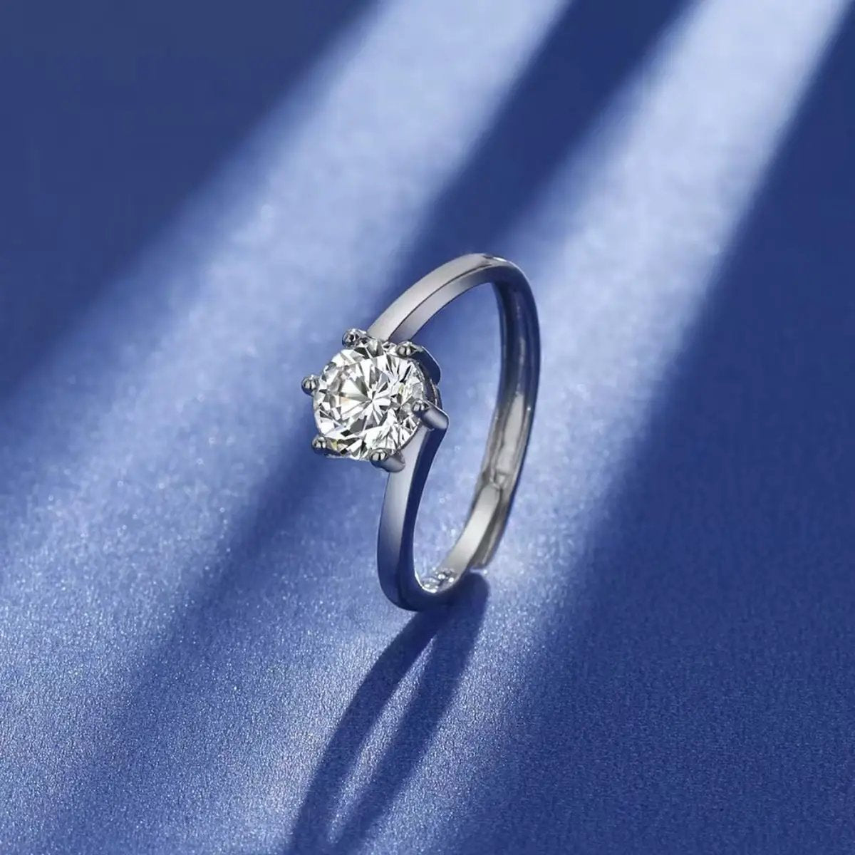 1 Carat Moissanite 925 Sterling Silver Ring by Trendsi