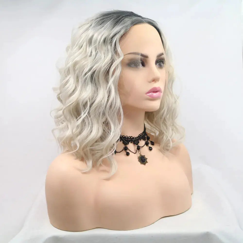 13*3" Lace Front Wigs Synthetic Mid-length Wavy 12" 130% Density by Trendsi