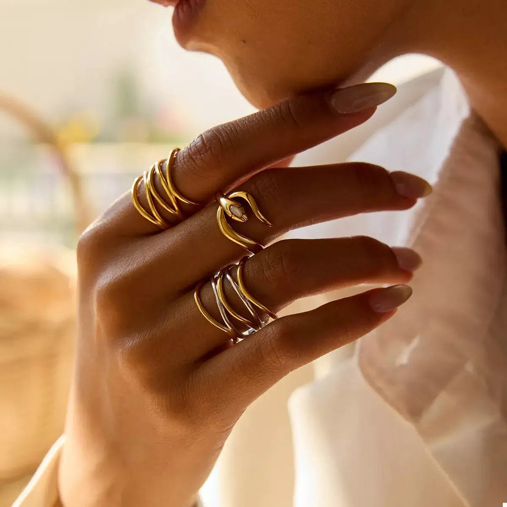 Two-Tone Open Ring by Trendsi