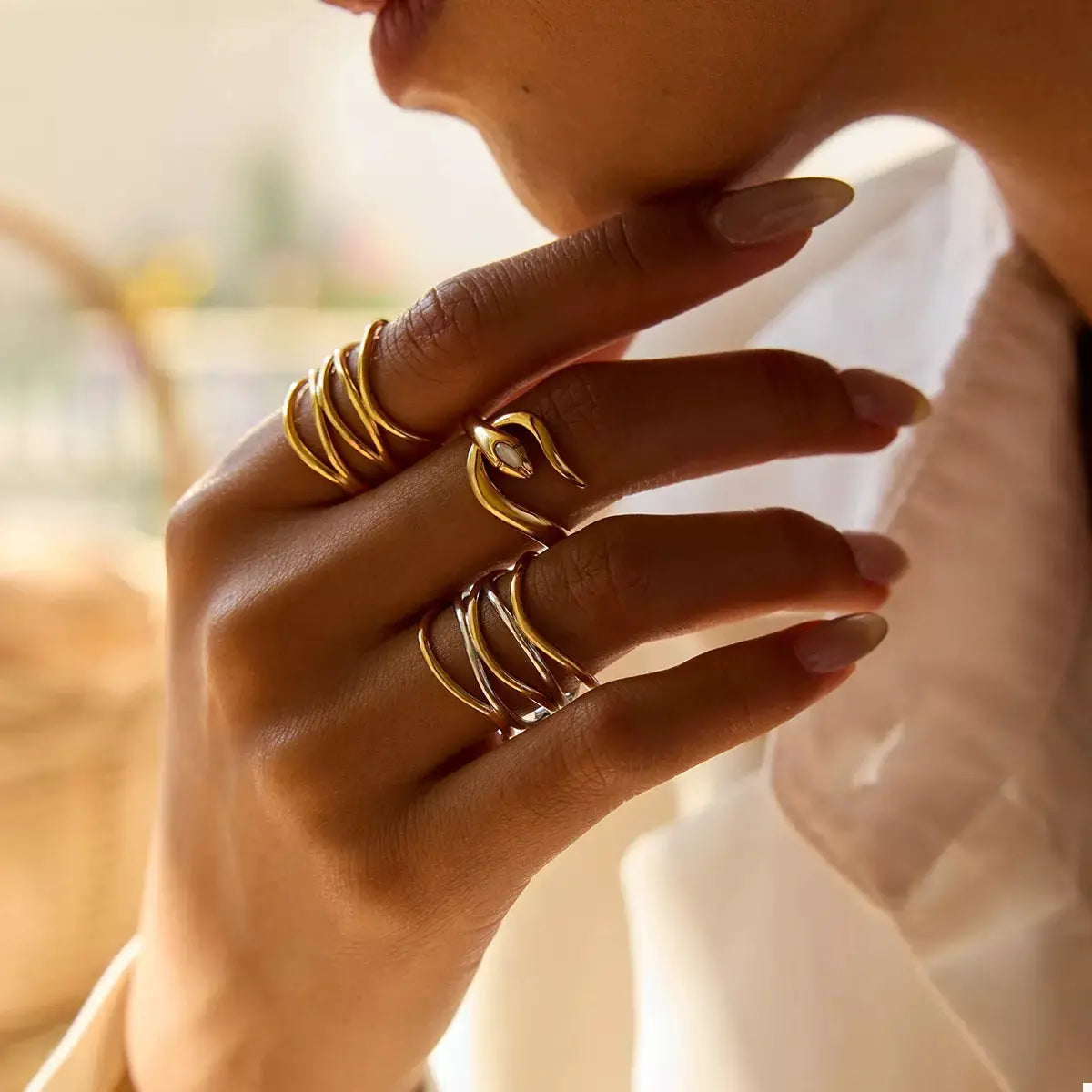 Two-Tone Open Ring by Trendsi