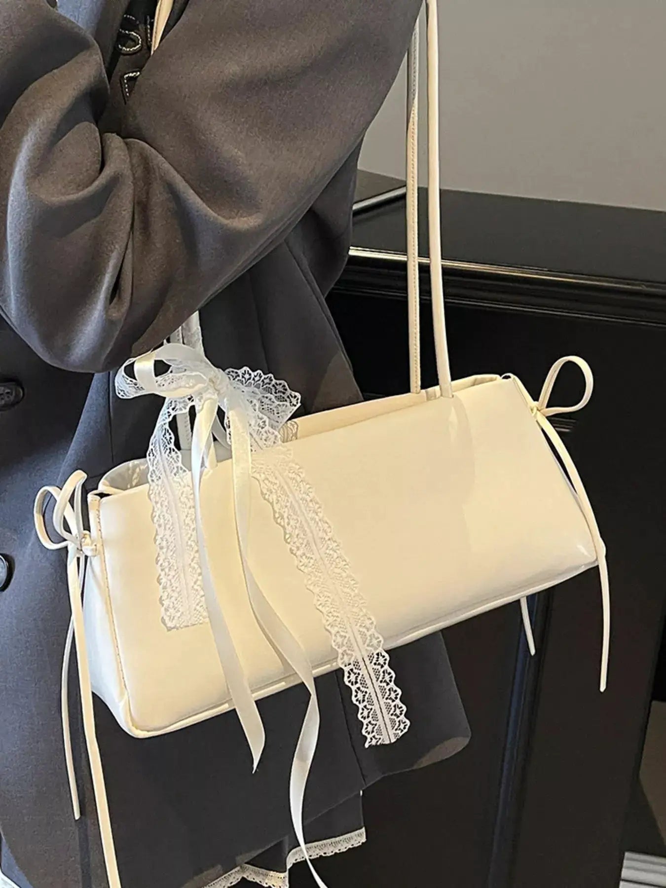 Lace Decor Shoulder Bag by Trendsi