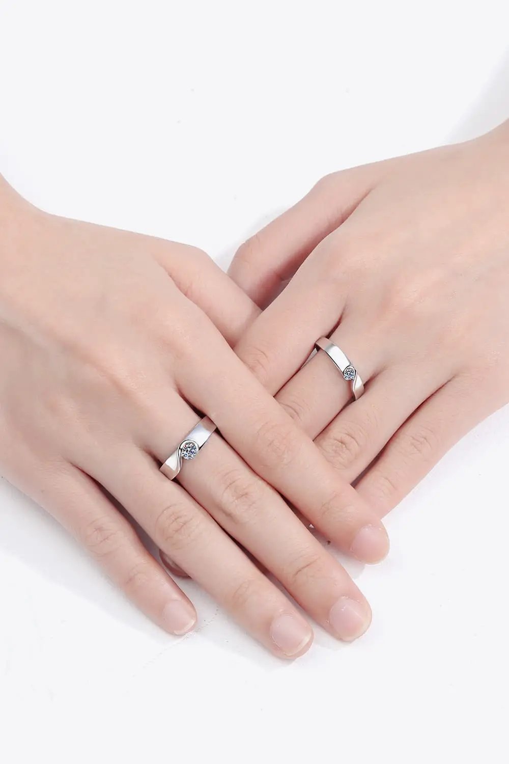 Moissanite Rhodium-Plated Ring by Trendsi