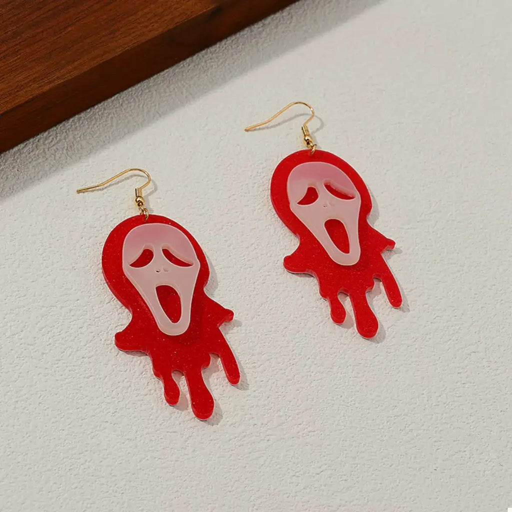 Halloween Ghost Scream Dangle Earrings by Trendsi