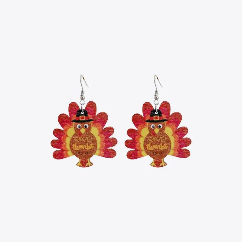 Thanksgiving Turkey Drop Earrings by Trendsi