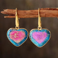 Natural Stone Heart Drop Earrings by Trendsi