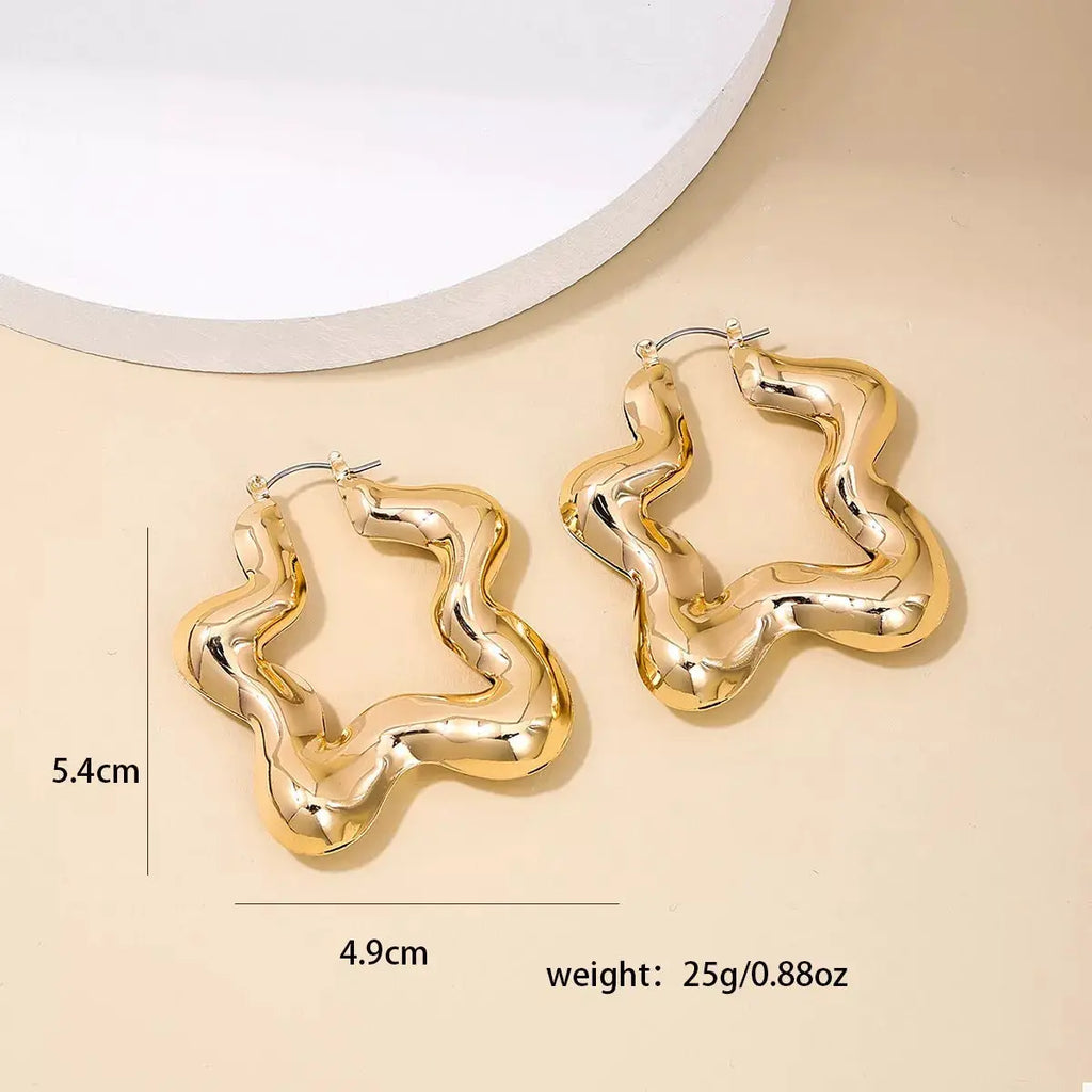 Star Shaped Hoop Earrings by Trendsi