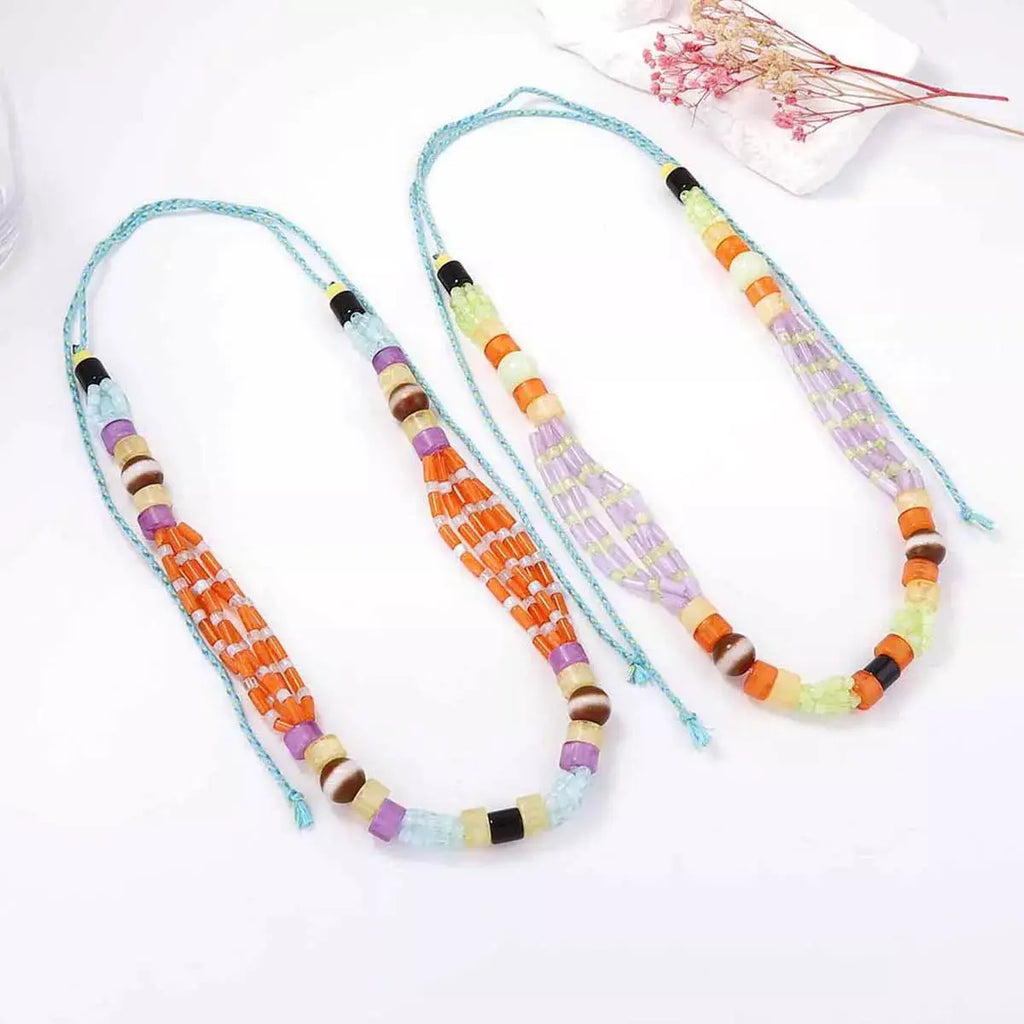 2 Piece Artificial Crystal Bead Necklace by Trendsi