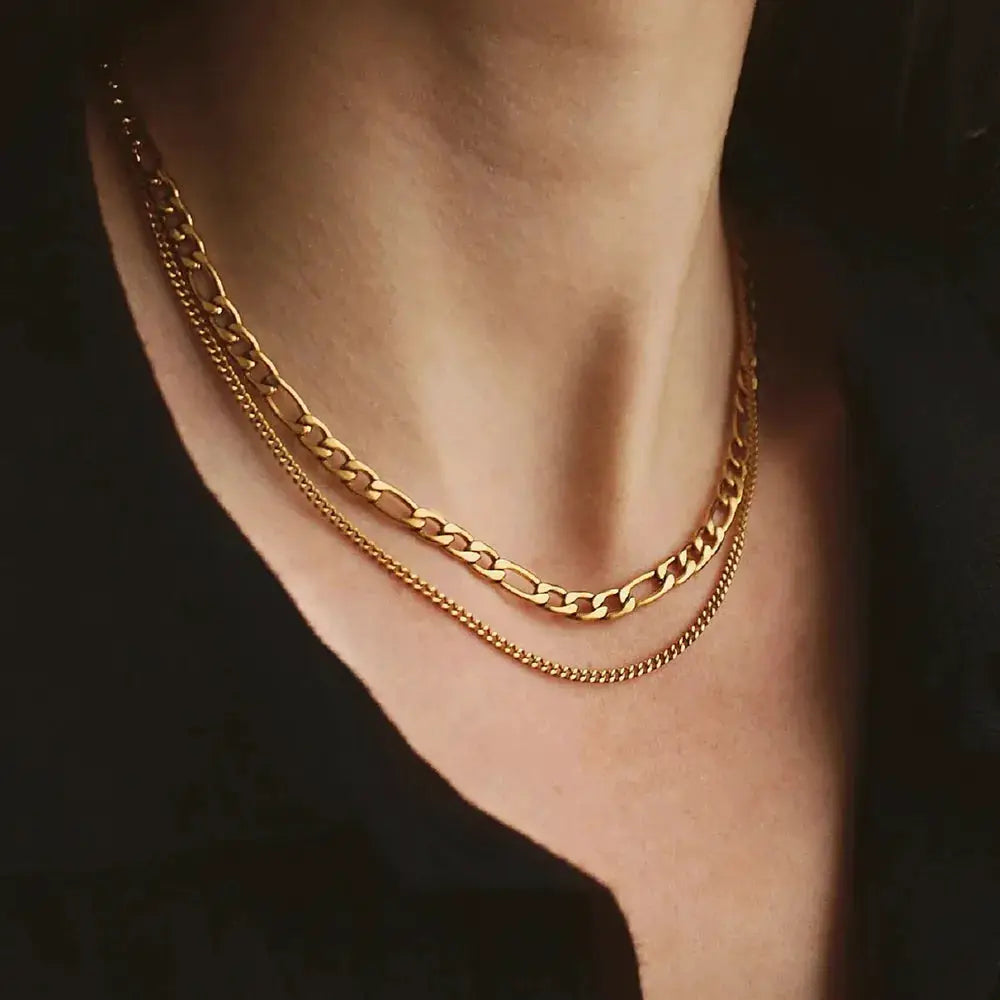 Stainless Steel Double-Layered Necklace by Trendsi