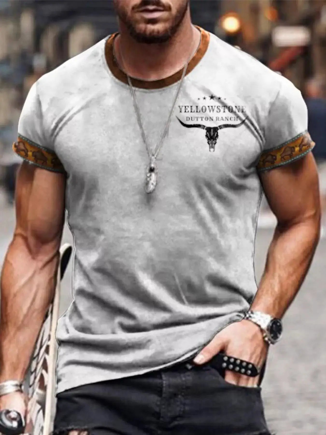Men's Full Size Round Neck Short Sleeve T-Shirt Plus Size by Trendsi
