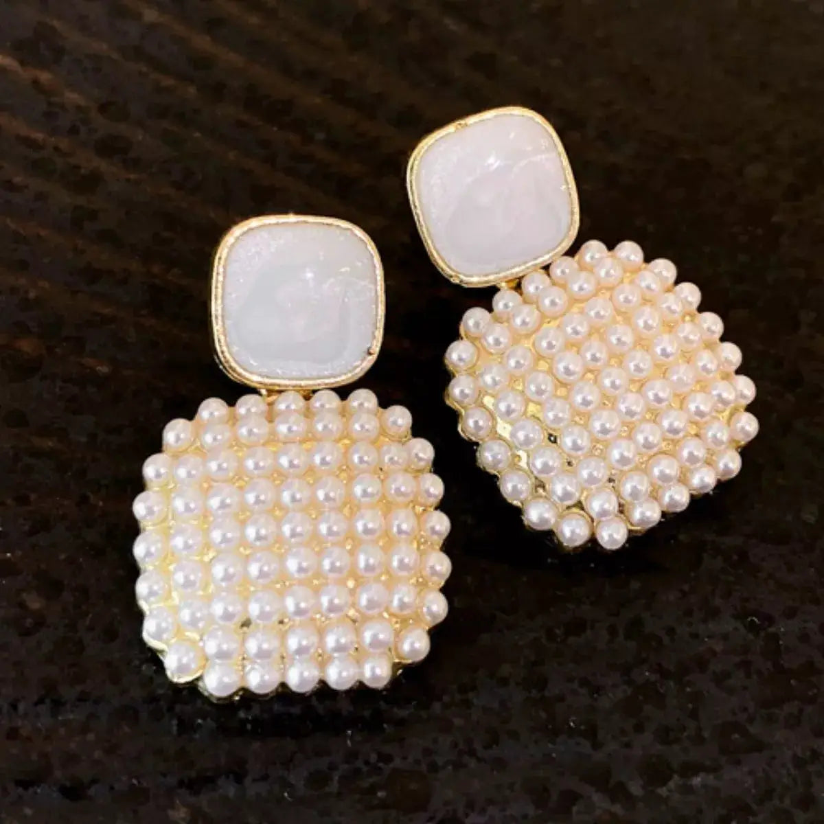 18K Gold-Plated Alloy Geometric Earrings by Trendsi