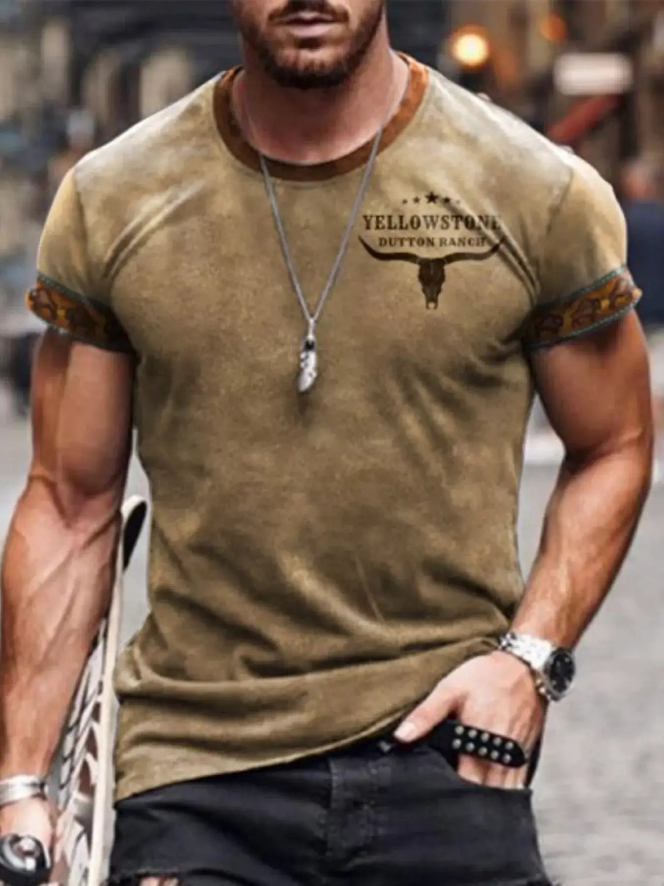 Men's Full Size Round Neck Short Sleeve T-Shirt Plus Size by Trendsi