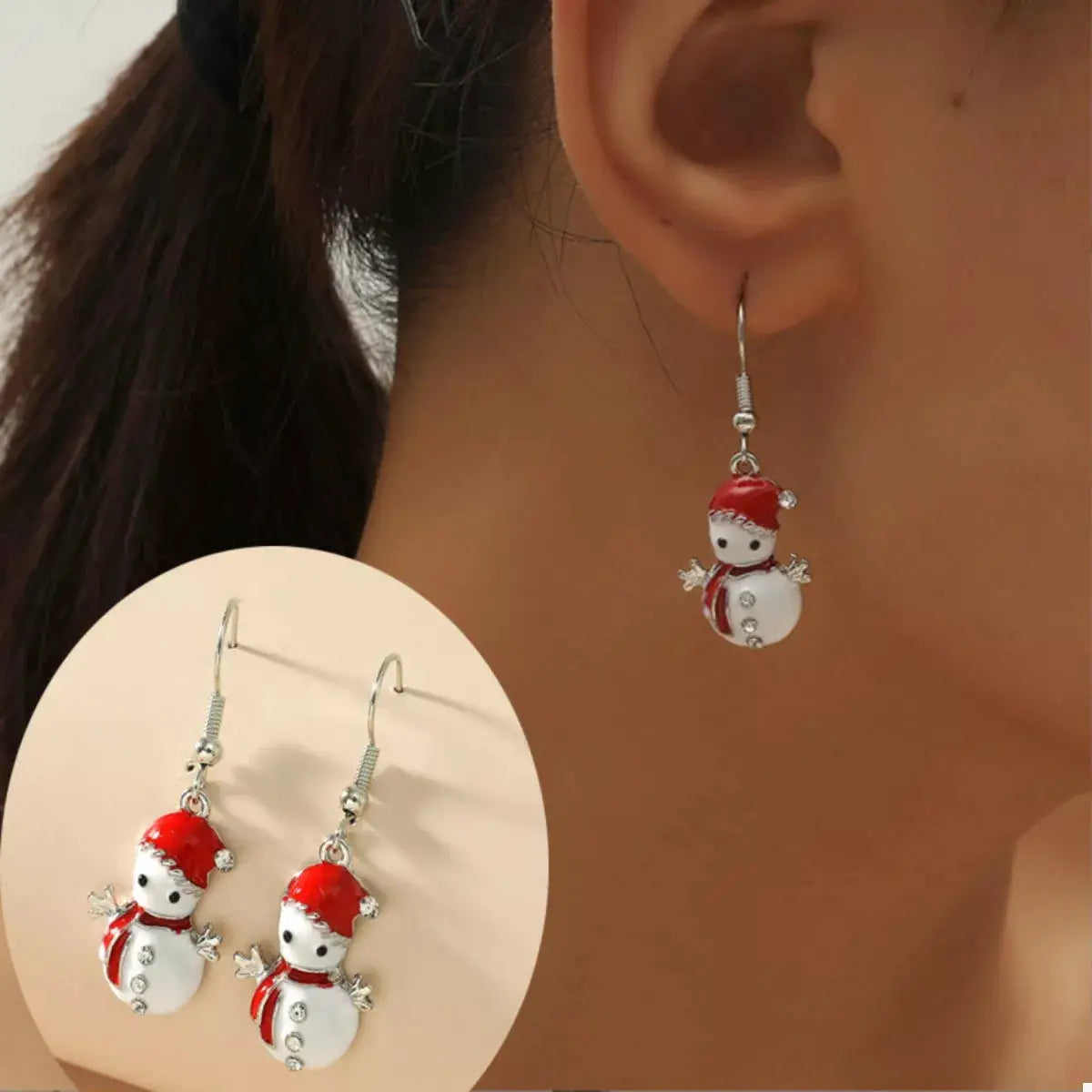 Christmas Snowman Drop Earrings by Trendsi