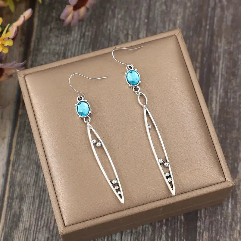 Alloy Rhinestone Asymmetric Earrings by Trendsi