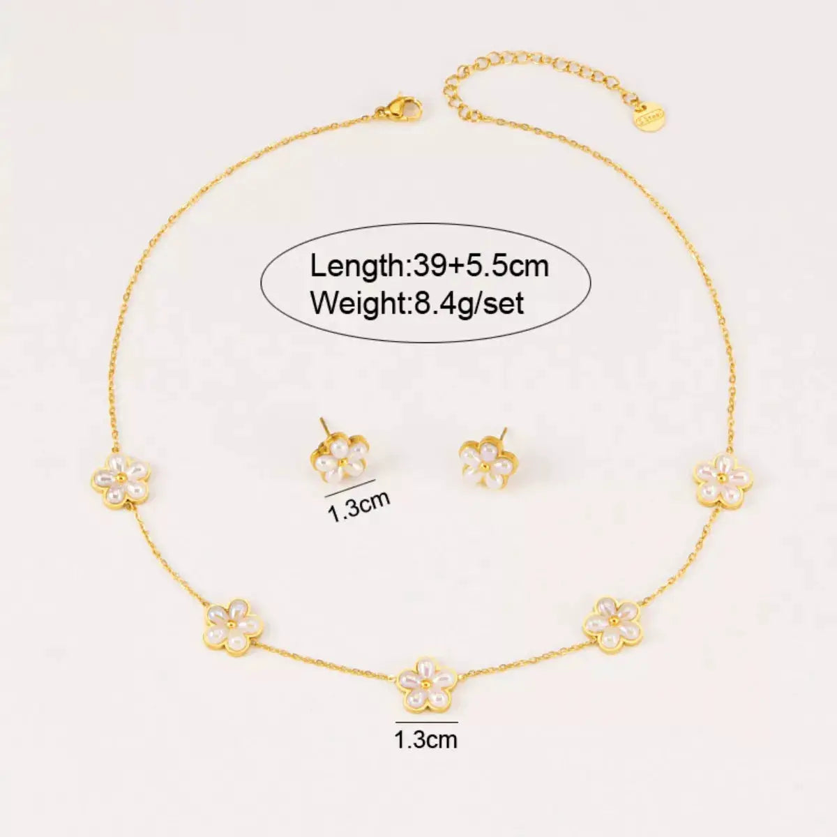 18K Gold-Plated Flower Jewelry Set by Trendsi