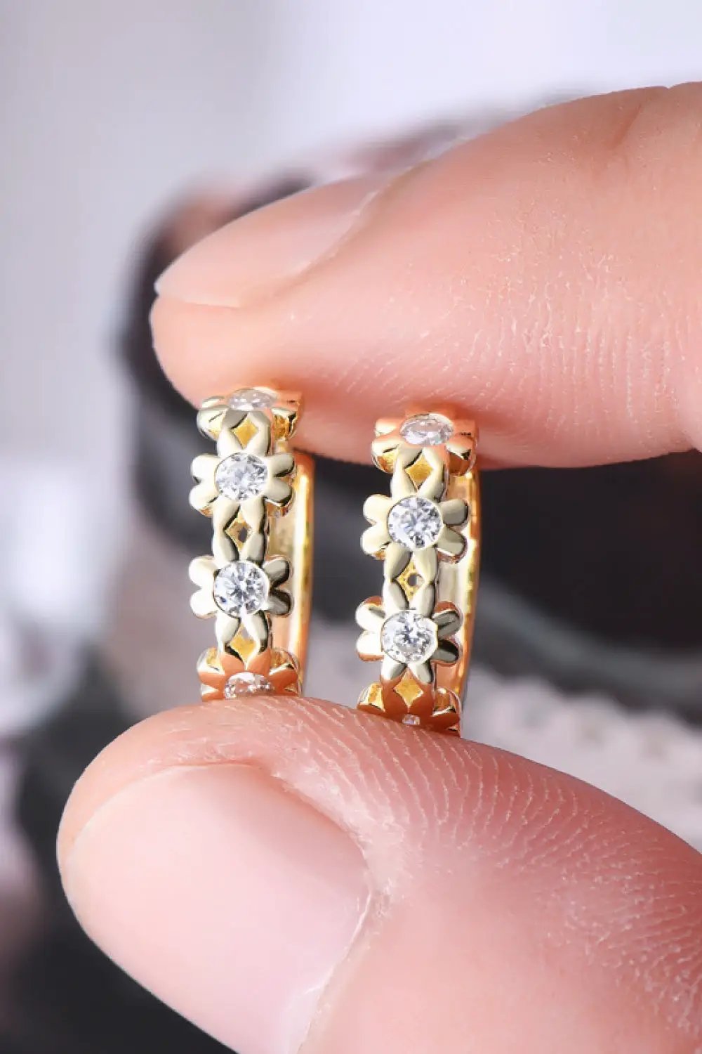 Moissanite 925 Sterling Silver Huggie Earrings by Trendsi