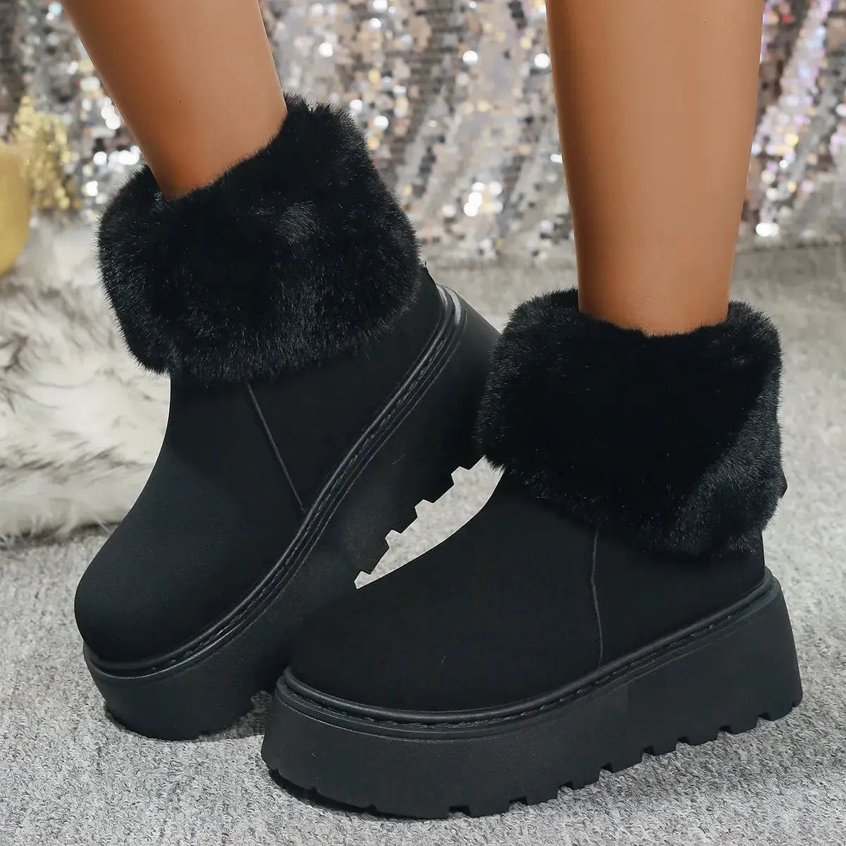 Round Toe Platform Boots by Trendsi