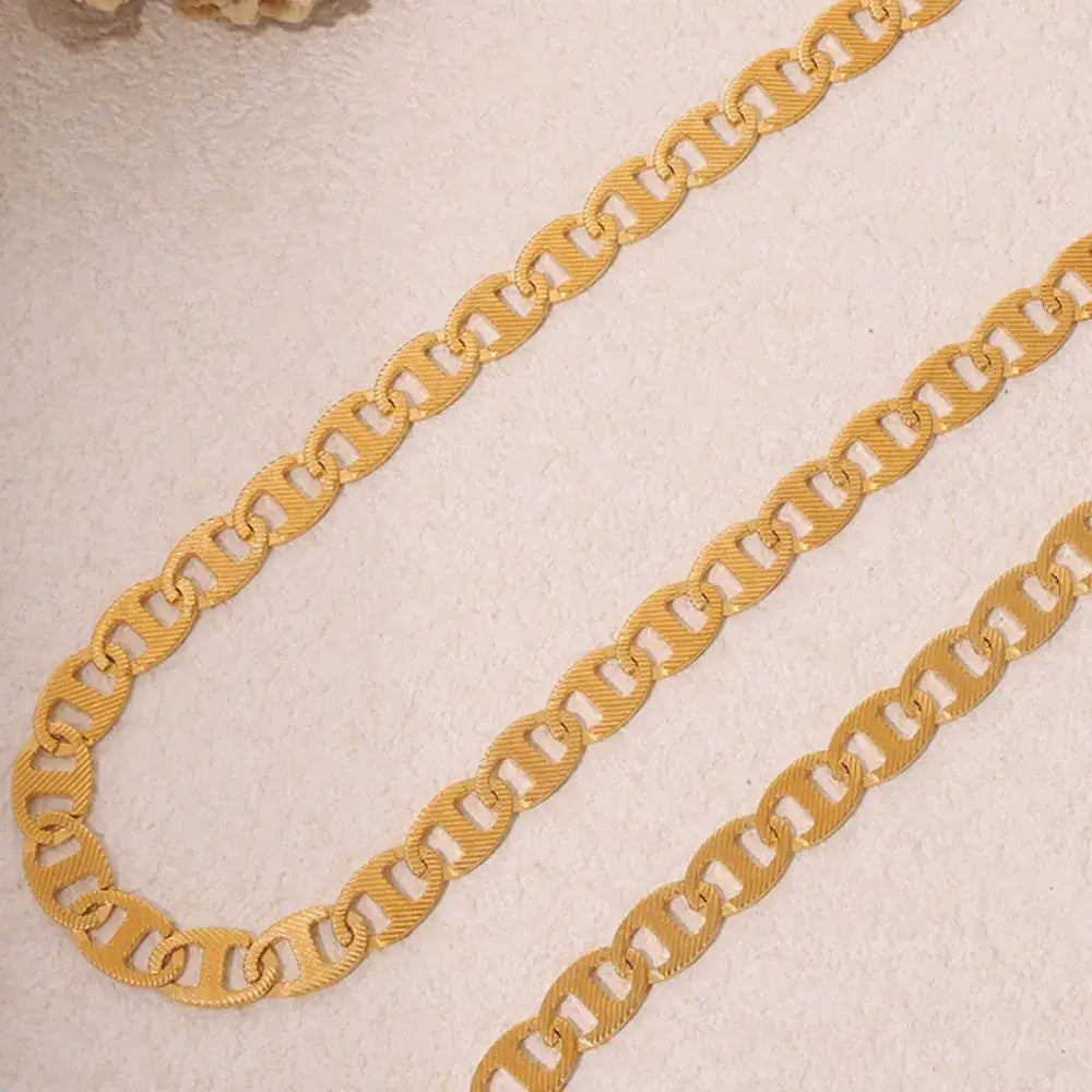 18K Gold-Plated Stainless Steel Chain Necklace by Trendsi