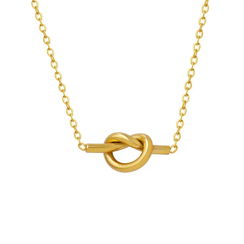 18K Gold-Plated Knotted Necklace by Trendsi